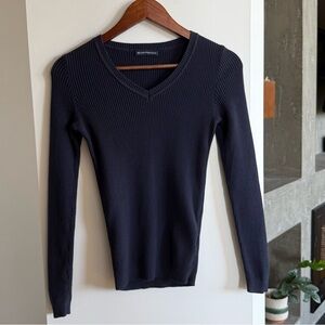 Brandy Melville faded/washed navy ribbed v neck